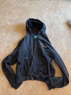 Sweet Hat Co Black Zip-Up Hoodie with Script Logo